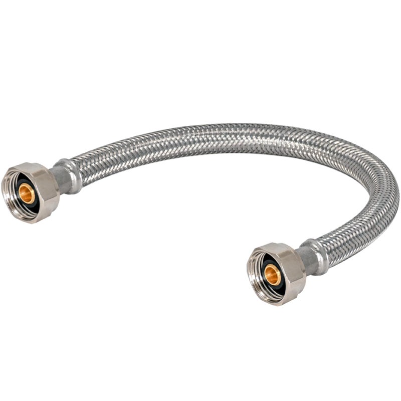 Eastman 24 Inch Steel-Flex Faucet Connector, Braided Stainless Steel Supply Line with 1/2 In. FIP Ends, 48018 - Image 1